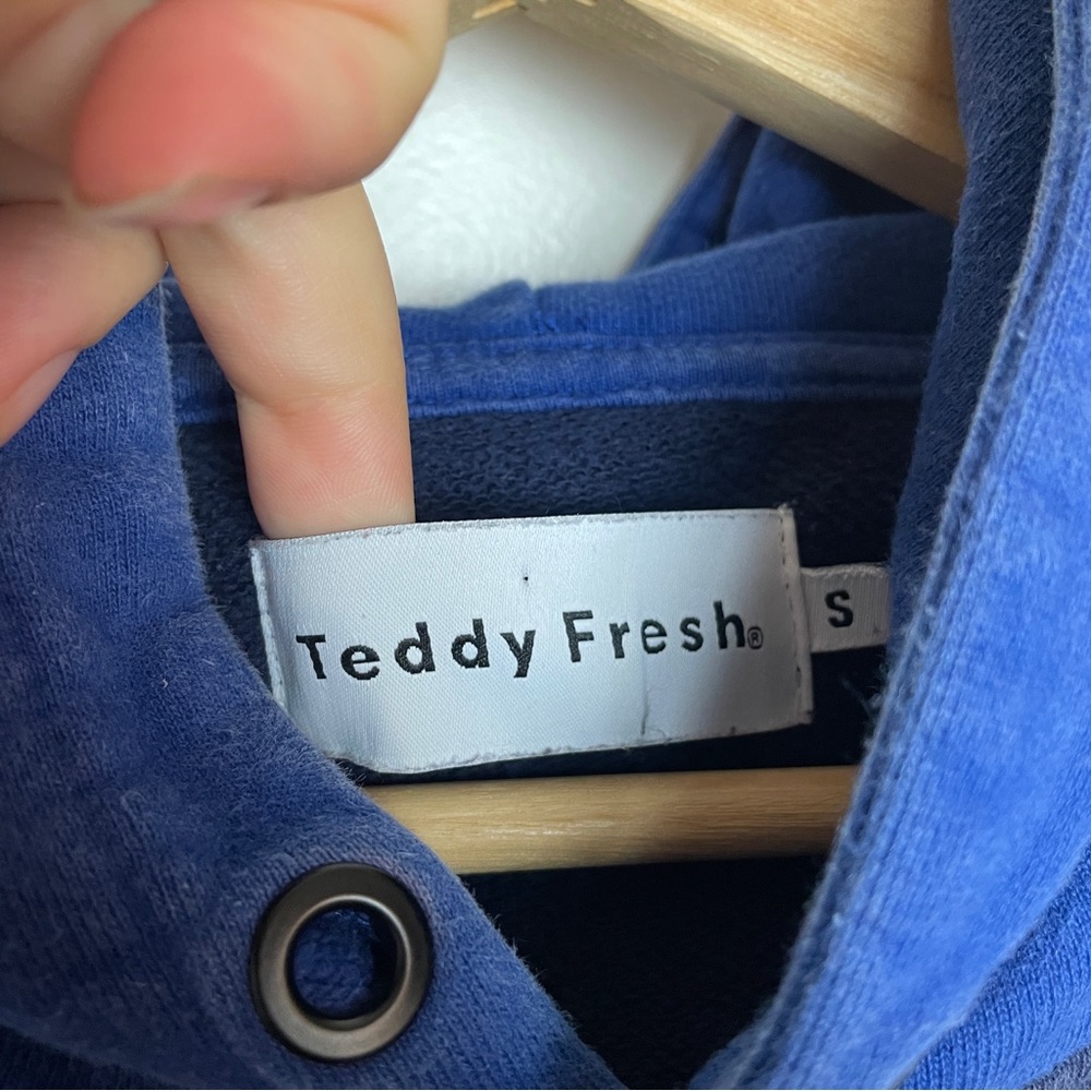 TEDDY FRESH Colorblock Hoodie Navy Green Red Size Men's Small - Picture 5 of 14